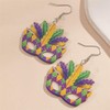 coadipress Colorful Mardi Gras Acrylic Earrings for Women Feather Mask
