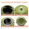 SECHUDO Cast Iron Teapot Tea Kettle with Stainless Steel Infuser
