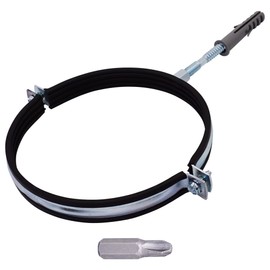 SKIR'CO Pipe Holder with Rubber Lining for 160 mm Pipes, Pipe Support for Wall and Ceiling Mounting, Pipe Clamp