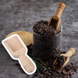BQLZR 88x30mm Natural Wood Small Bath Salt Scoop Unfinished Unpainted Wooden Salt Sugar Seasoning Scoops Pack of 5