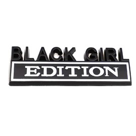 Black Girl Edition Emblem Car Side Rear Front Hood Trunk Door Badge 3D Decal Sticker Fit for Car Truck SUV (Black Girl, Black White)