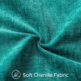 Sungeek Set of 2 Soft Chenille Cushion Covers 40x40cm Square Decorative Throw Pillow Covers with Stitched Edge Solid Dyed Pillow Cases Covers for Home Decor Couch Sofa Bed Living Room, Teal