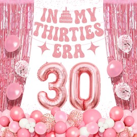 30th Birthday Decorations for Her, 60 Pcs Happy 30th Birthday Decorations, Glitter Pink In My Thirties Eras Tour Party Decorations, 30th Birthday Gifts for Women