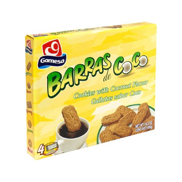 Gamesa Barras de Coco Cookies, Coconut, 14.1-Ounce Boxes (Pack of 12)