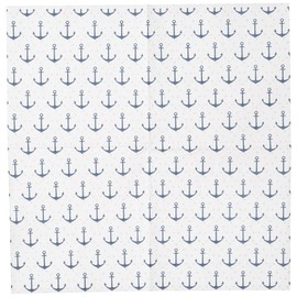 IHR Ideal Home Range Cocktail Napkins Disposable 3-Ply Paper Party Napkin Pack, 5" x 5", Anchor Dots Blue Grey, 20-Count