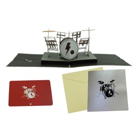 prendre Greeting Card Pop Up Card 3D Card Drum Music Celebration Birthday Present Message Card Band PR-DORACARD