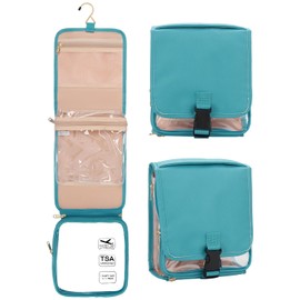 Hanging Toiletry Bag for Women with Tsa Approved Toiletry Bag, Travel Foldable Toiletries Bag Cosmetics Jewelry Toiletry Bag Water Resistant Makeup Organizer for Traveling