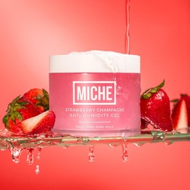 Anti-Humidity Frizz Fighting Hair Gel 8.8 oz | Firm Hold - For All Hair Types Curly, Coils and Wavy Hair - Alcohol Free - MICHE Beauty:_Strawberry Champagne 