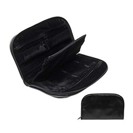 Noble Jewelry Travel Organizer Bag - Compact Vegan Leather Case with Zipper Closure - Minimalist Design Fits into Carry-On - For Necklaces, Rings, Bracelets, Earrings, Watches, Bangles (8” Bag)