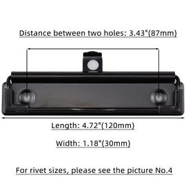 RILOMBAO 6 Pack Black Metal Clipboard Clips 4.72" (12cm) Mountable Stainless Clipboards Hardware with Rubber Grip and Hanging Hole for Document File Board Office School