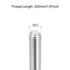 sourcing map Fully Threaded Rod M12 x 200 mm 1.75