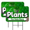 PLANTS 2 Pack Double-Sided Yard Signs 16" x 24" with Metal Stakes (Made in Texas