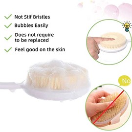 Wefaner Cepillo Espalda Mango Largo Ergonómico Cerdas Suaves Todas Partes Cuerpo Todo Tipo Piel Exfoliación Suave Mejora Salud