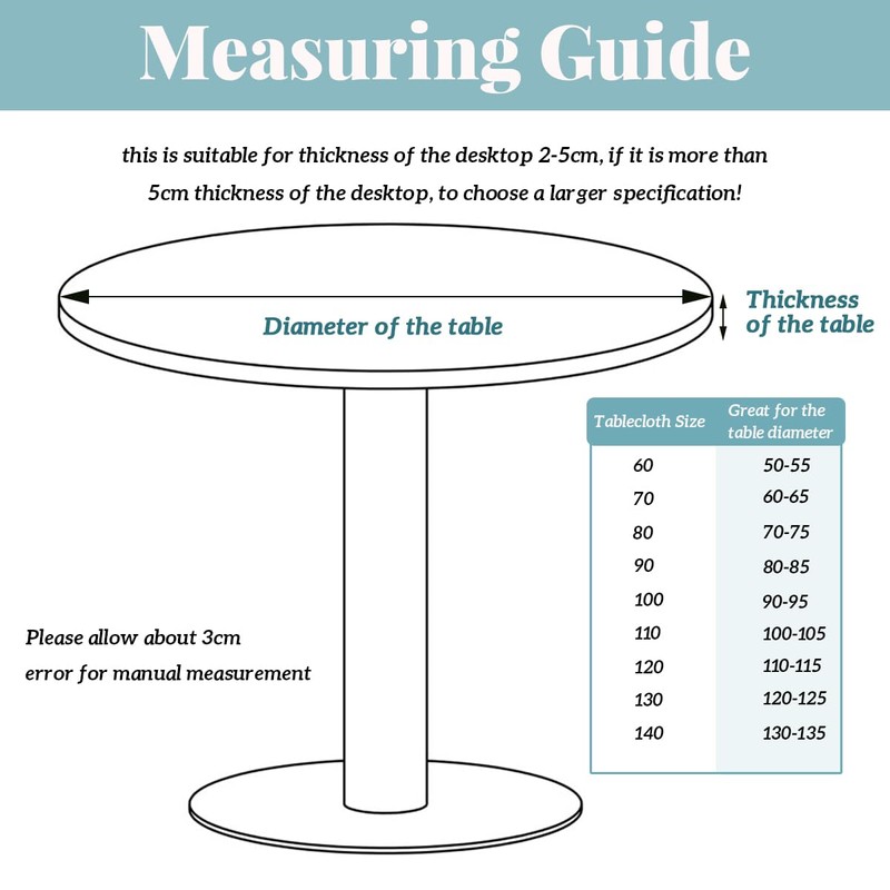 Odot Tablecloth Washable Round 90 cm, Elastic Lotus Effect Tablecloth