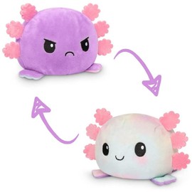 TeeTurtle - The Original Reversible Axolotl Plushie - Purple Tie-Dye - Cute Sensory Fidget Stuffed Animals That Show Your Mood