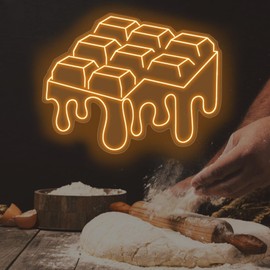 Dripping Chocolate Led Sign, Melting Chocolate Bar Neon Sign For Anniversary Decor,Valentine, Food Neon Lights For Sweet Shop Coffee,Kitchen Restaurant,Kids Baby Bedroom,Game Room