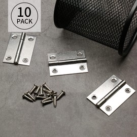 Zorveiio 2 Inch Nickel Door Hinges, 10 Pcs Stainless Steel Folding Butt Hinges with Screws