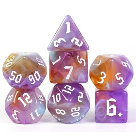Soulfire Dice Wizard Sorcerer Dice Purple Orange Polyhedral D&D Dice for Dungeons and Dragons and Tabletop RPG's