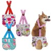 3 Pack Washable Female Dog Diaper with Suspender,Reusable Fixed Doggie