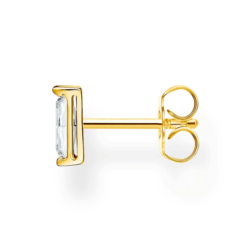 Thomas Sabo Single Stud Earrings White Stone 925 Sterling Silver