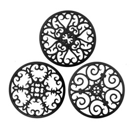 Trivets for Hot Dishes, Silicone Trivets for Hot Pots and Pans, Non Slip Heat Resistant Hot Pads for Kitchen, Pot Holders, Teapot Coaster (Black)