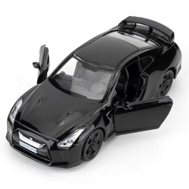 BGHSCA 1:36 Scale Nissan GTR R35 Diecast Supercar Car Models Toy, Zinc Alloy Pull Back Vehicles Nissan GTR Toy Cars for Boys Girls Gift (Black)