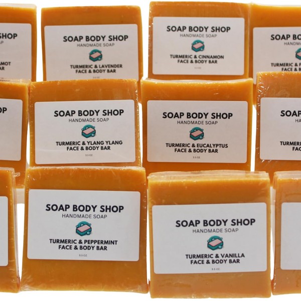 Turmeric Soap Variety Pack – 12 Handmade Face & Body