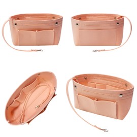 Soyizom Felt Handbag Purse Organizer Liner Shaper Insert Bag In Bag Organizer insert with Keychain for Speedy Neverfull, 7 Colors（Pink，small）