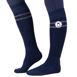 Royal Horsemen Riding Socks for Women and Girls - Ideal Hold Without Slipping - Riding Socks with Organic Cotton and Soft Terry Cloth Sole, GlitterBlue, 35 - 38
