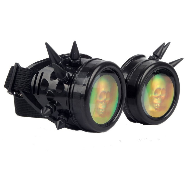 shoperama Steampunk Goggles with Spikes Skull Glasses Burning Man Thorns