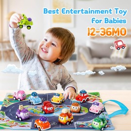 SYHLN Toys for 1 Year Old Boys Gifts，12 Pcs Baby Boy Car Toys 12-18 Months Pull Back Cars， Easter Gift for Childrens Toddler Toys 1-2 Years，1st Birthday Gift for Girls
