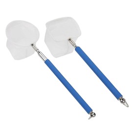 2Pcs Telescopic Aquarium Shrimp Net, Small Fish Tank Net for Shrimp, Fish, and Insects - Square & Round Nets for Easy Cleaning and Catching (Blue)