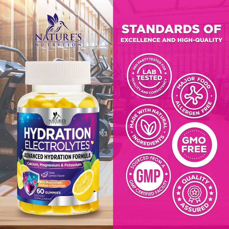 Hydration Electrolyte Gummies - Daily Liquid Replenisher Gummy - Electrolyte