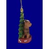 Kurt Adler YORKSHIRE TERRIER WITH CHRISTMAS TREE ANE LIGHTS ORNAMENT