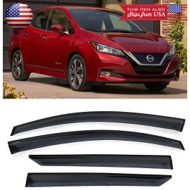 SDZ Out-Channel Window Visor Sun Vent Rain Wind Guard Shade Fit 18-Up Nissan Leaf