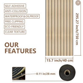 WADILE PVC Wood Grain Panels for Wall, 15.7 in X 24.6 ft Oak Soundproof Wall Panels for Wall Paneling Peel and Stick Wall Panels, 3D Wall Panels for Interior Decor, Cover 32.3 Sqft