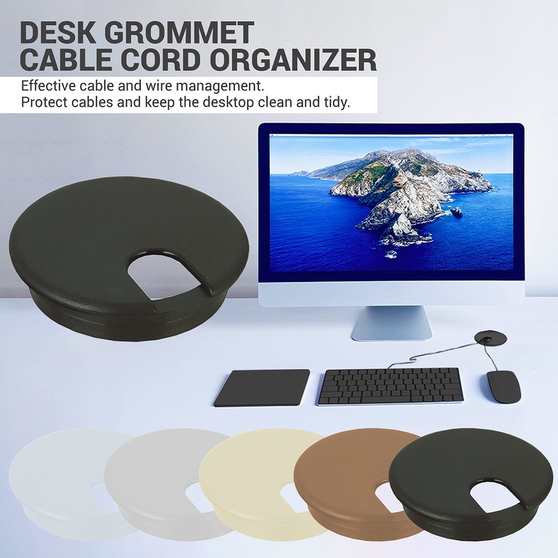 2 Pack Rok Hardware 3" (76mm) White Round Computer Desk