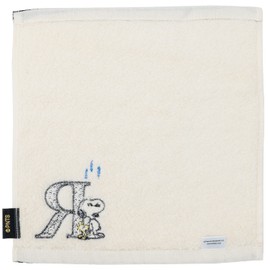 Tsujiseru Snoopy Mini Towel 25cm Initial R Embroidered White