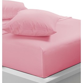Fitted Sheet Small Double / 4ft Pink Soft, Deep Pocket, Wrinkle Free, Easy Care Poly Cotton (SD pink)