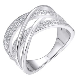 YL Twisted Knot Rings 925 Sterling Silver Cubic Zirconia Infinity Statement Rings for Women-size5