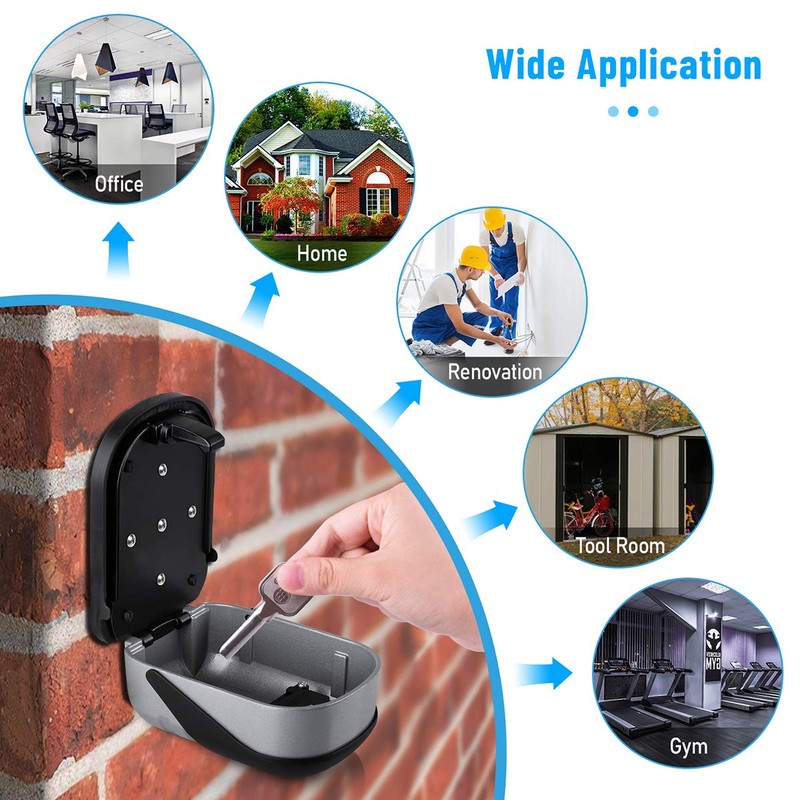 BTNEEU Key Safe Wall Mounted Outdoor, Key Safe with Number