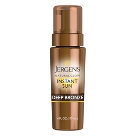 Jergens - Espuma bronceadora natural Glow Instant Sun sin sol, oscura, 6 onzas líquidas
