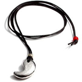 COSUMOSU Magatama 0.98inch Natural Meteorite Sterling Silver Pendant necklace (X), Large, meteorite Silver, No Gemstone