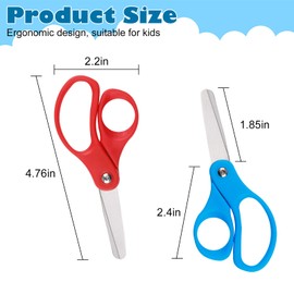 24 Packs Kids Scissors, Scissors for School, Safety Scissors, Blunt Tip Scissors, 5 Inch School Student Blunt Tip Kids Craft Scissors, Safety Comfort Grip for Children Cutting Paper
