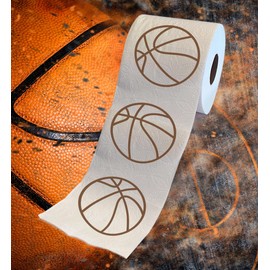 Printed TP Sports Games Printed Toilet Paper Roll - Fun Game Day Surprise Adults Women and Men Sports Gifts for Sports Themed Party Favors, Birthday Decor, Sports Prizes - 500 Sheets Basketball
