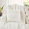 BYTIDE Embossed Stripe Luxury Faux Fur Decorative Throw Pillow Cover