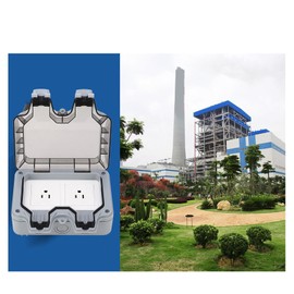 Outdoor Power Outlet, 110V 15A Double Outlet Plug IP66 Outdoor Socket Waterproof Socket, 2 Sockets Wall Power Socket Rainproof Charging Outlet for Garden Outdoor Indoor