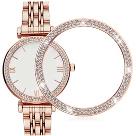 BIUDECO 1pcs Rhinestone Watch Case Protector for Watch Stylish Bumper Sparkling Details Scratch and Bump Resistant Fits Rose Gold Model