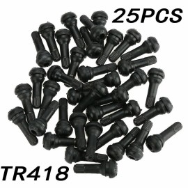 REMA TIP TOP (25) TR418 STANDARD 2" SNAP IN TUBELESS BLACK RUBBER TIRE VALVE STEM TR 418
