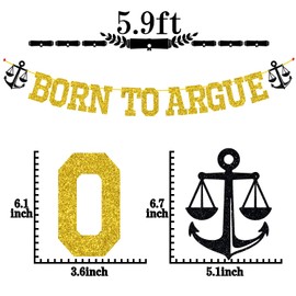 Born To Argue Banner, caso cerrado / futuro abogado, superviviente de la escuela de derecho 2023 decoración de fiesta de graduación (dorado y negro)